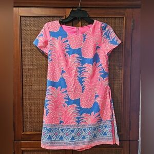 Lilly Pulitzer Pink and Blue Sundress with Pineapple Print